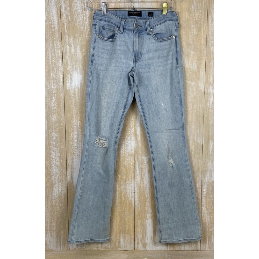 Lucky Brand Sweet Boot Jeans Womens 4/27 Blue Light Wash Low Rise Denim *READ